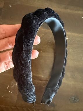 Plush Black Braided Velvet Headband